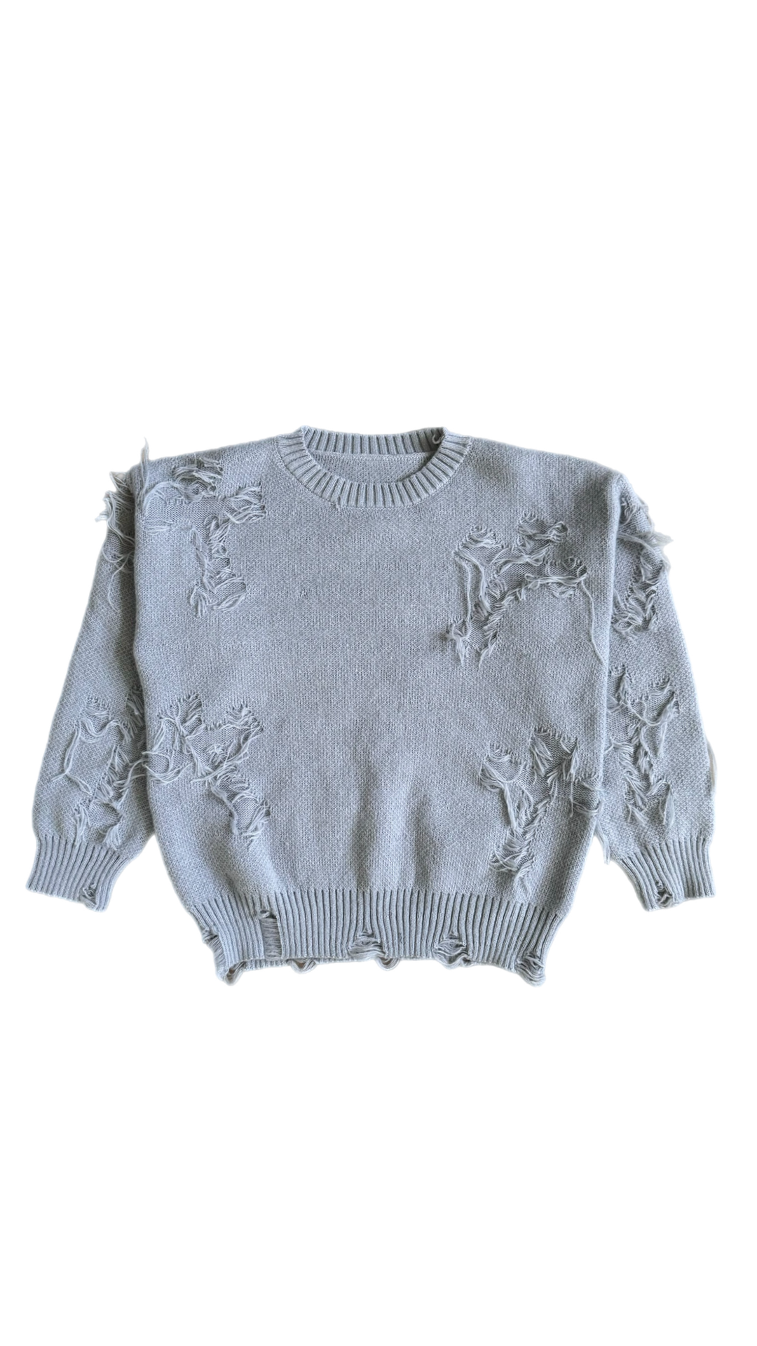 VillA Distressed Cross Knit Sweater